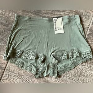 New Nobo, No Boundaries lace trim boyshort panties size M, XXL or XXXL Wild Sage